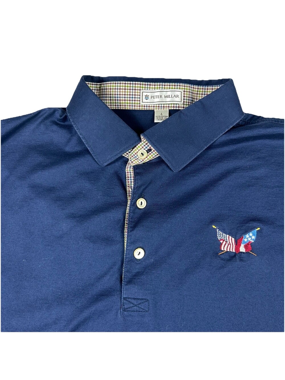 Peter Millar Men's Golf Polo Size Large Blue Lightweight Breathable Sporty
